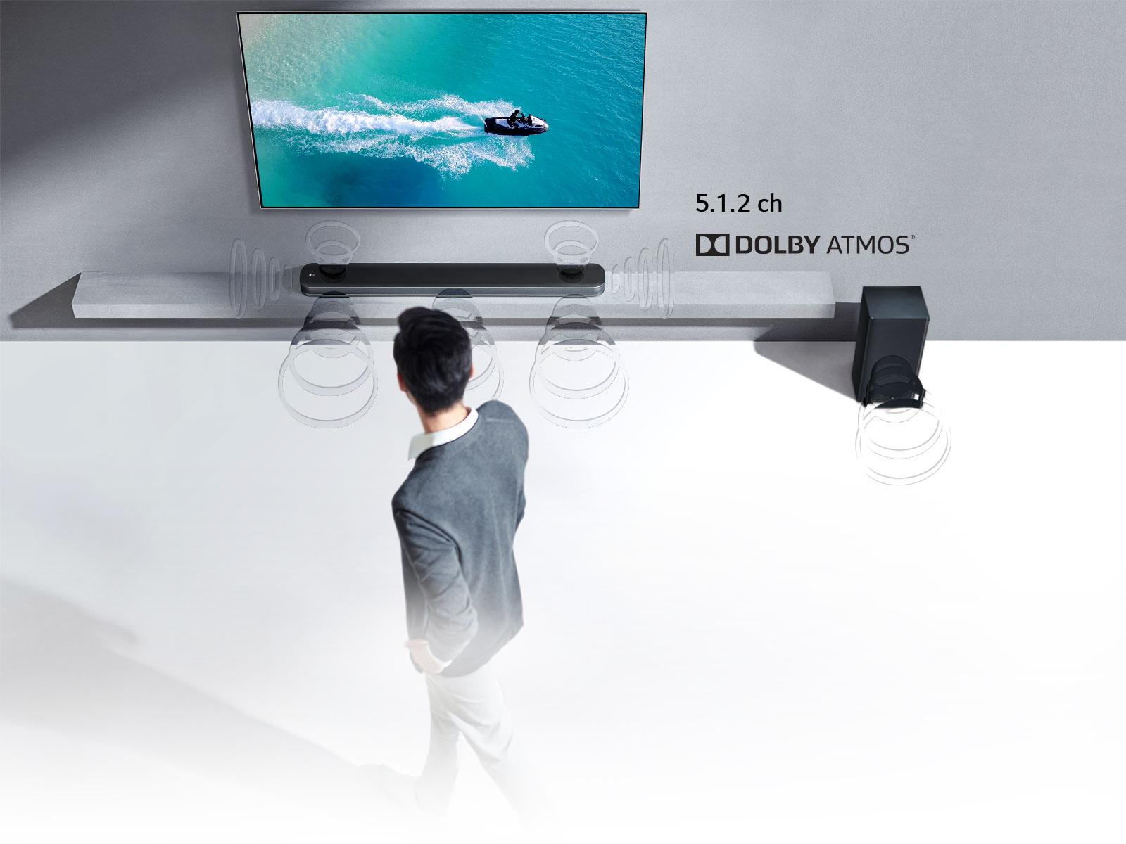 LG 500 W Home Theatre Wireless Subwoofer Black Color Upfiring Speakers Chromecast