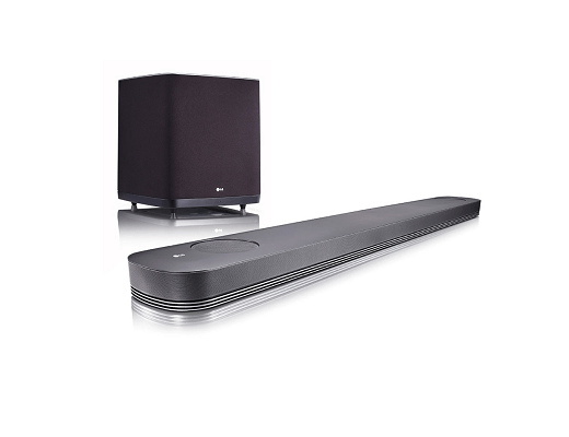 LG 500 W Home Theatre Wireless Subwoofer Black Color Upfiring Speakers Chromecast