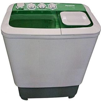PANASONIC 7KG, Twin-Tub wash and spin, transparent LID magic clean filter-off white body with grey protective base